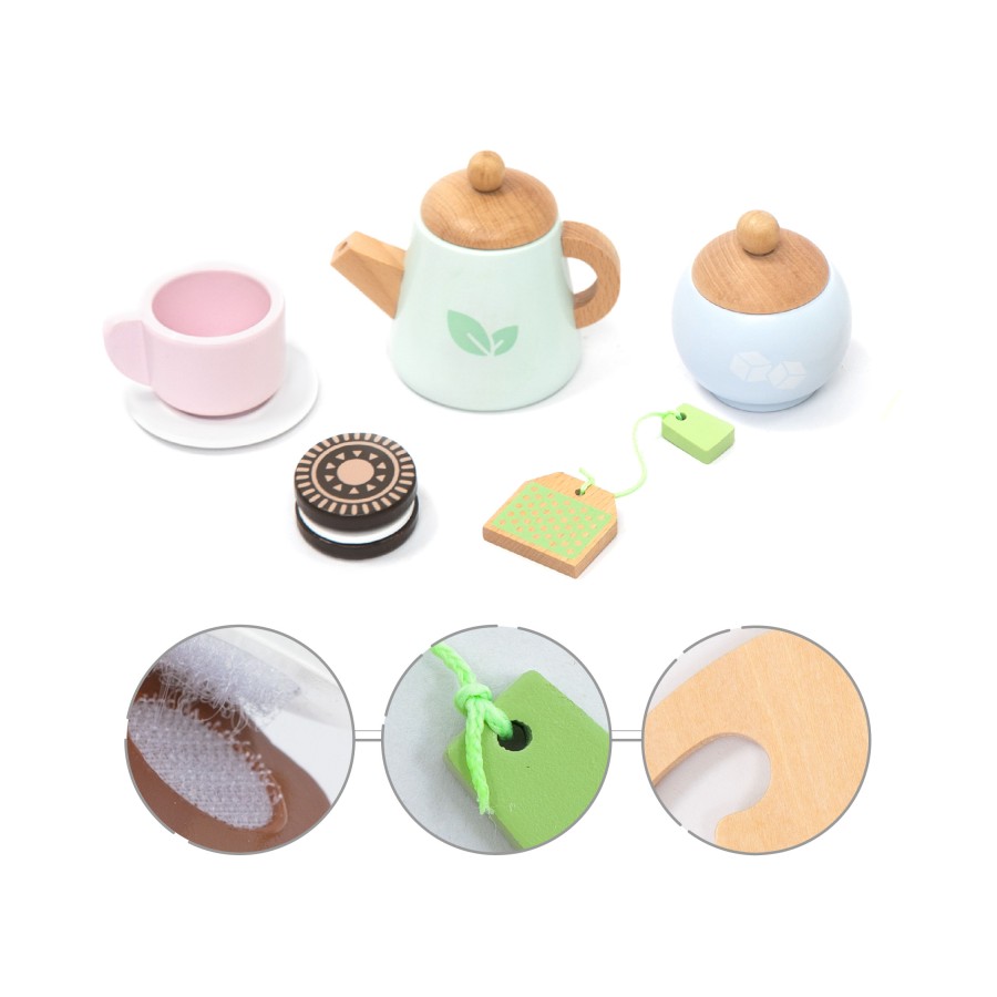 Ξύλινο Σετ: Το Απογευματινό μου Τσάι (Tea Service Set) – Παιδικό Σετ Τσαγιού & Παιχνίδι Ρόλων-UMU134