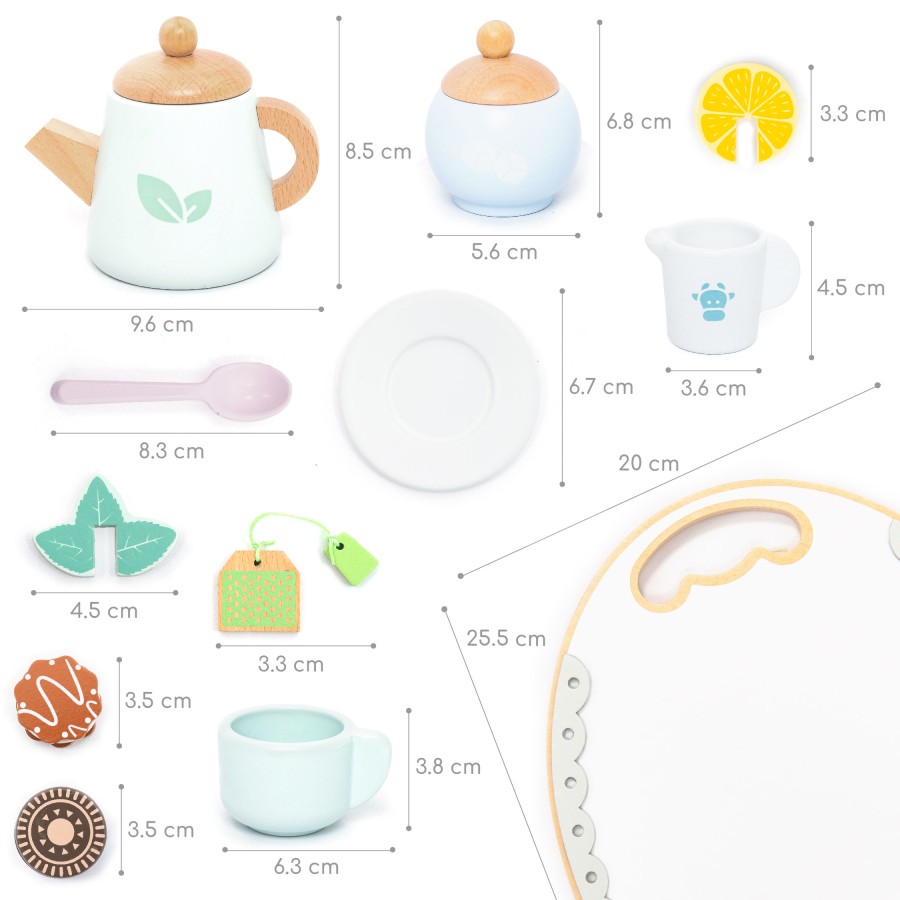 Ξύλινο Σετ: Το Απογευματινό μου Τσάι (Tea Service Set) – Παιδικό Σετ Τσαγιού & Παιχνίδι Ρόλων-UMU134