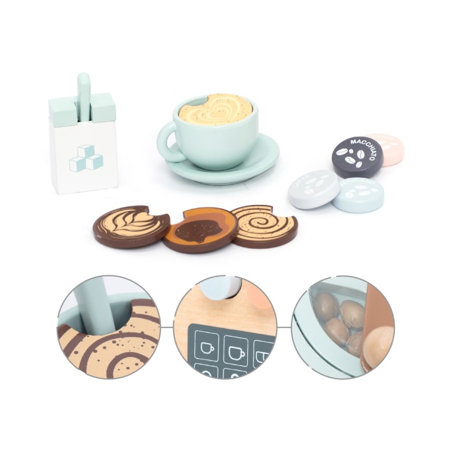 Ξύλινη Καφετιέρα με Υλικά (Coffee Maker Set) – Παιδικό Παιχνίδι Ρόλων-UMU1352