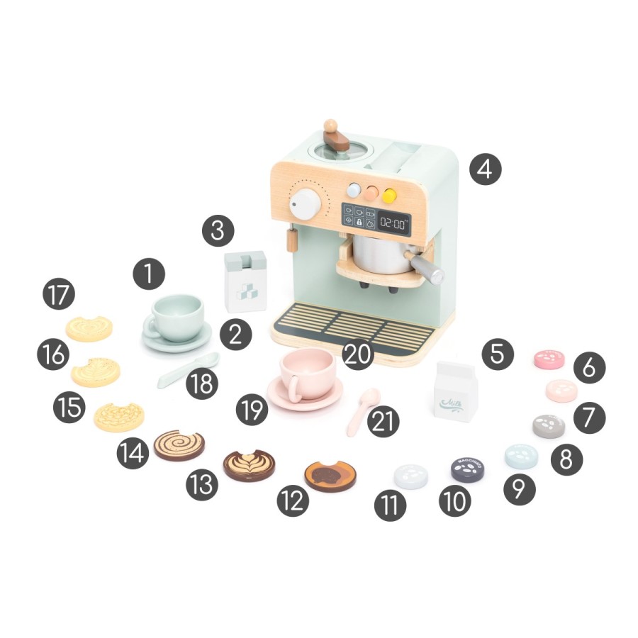 Ξύλινη Καφετιέρα με Υλικά (Coffee Maker Set) – Παιδικό Παιχνίδι Ρόλων-UMU1352