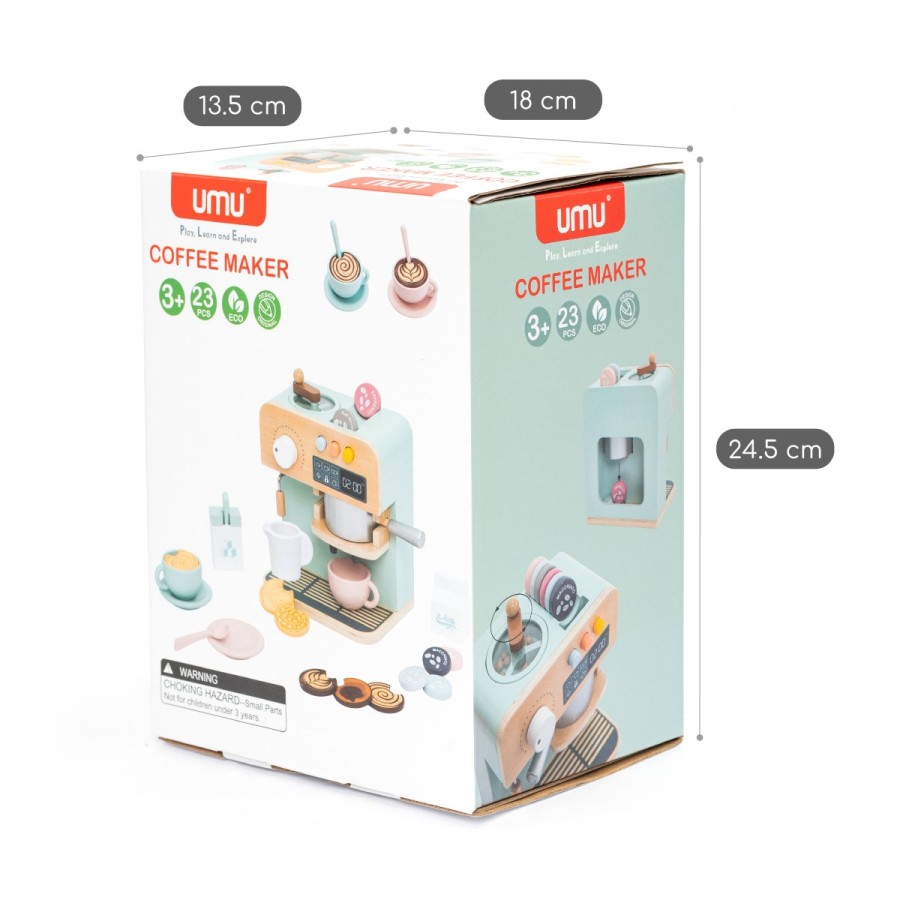 Ξύλινη Καφετιέρα με Υλικά (Coffee Maker Set) – Παιδικό Παιχνίδι Ρόλων-UMU1352