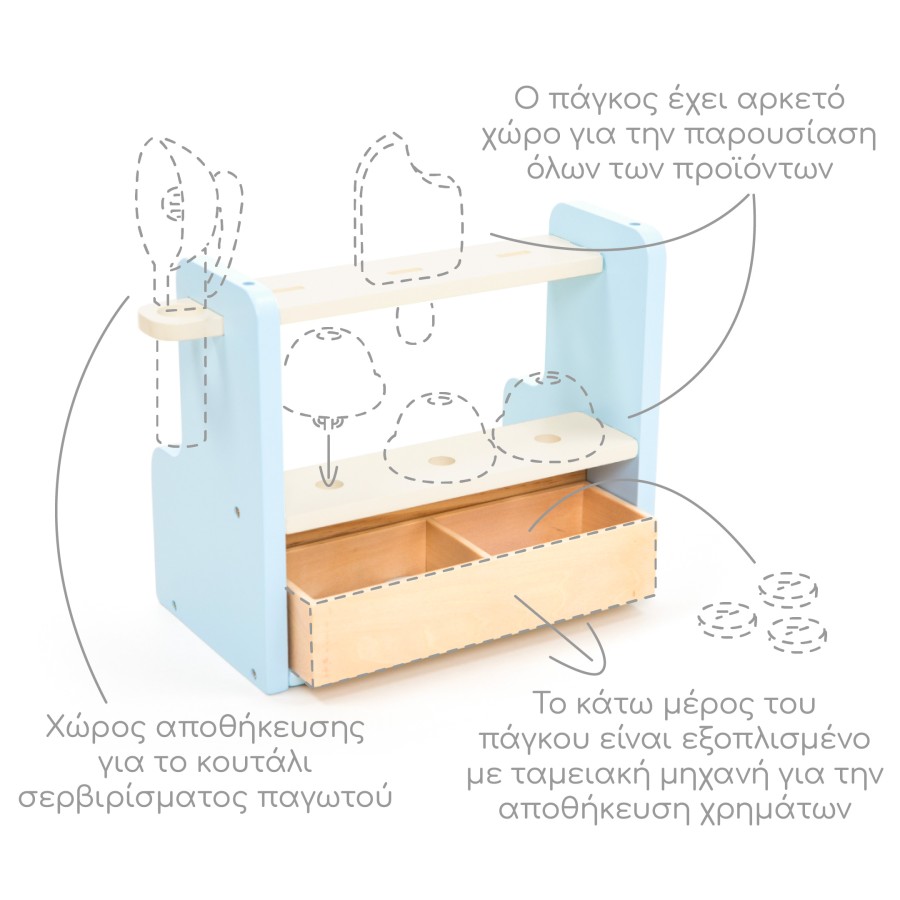 Ξύλινο Σετ Παγωτατζίδικο-UMU1366