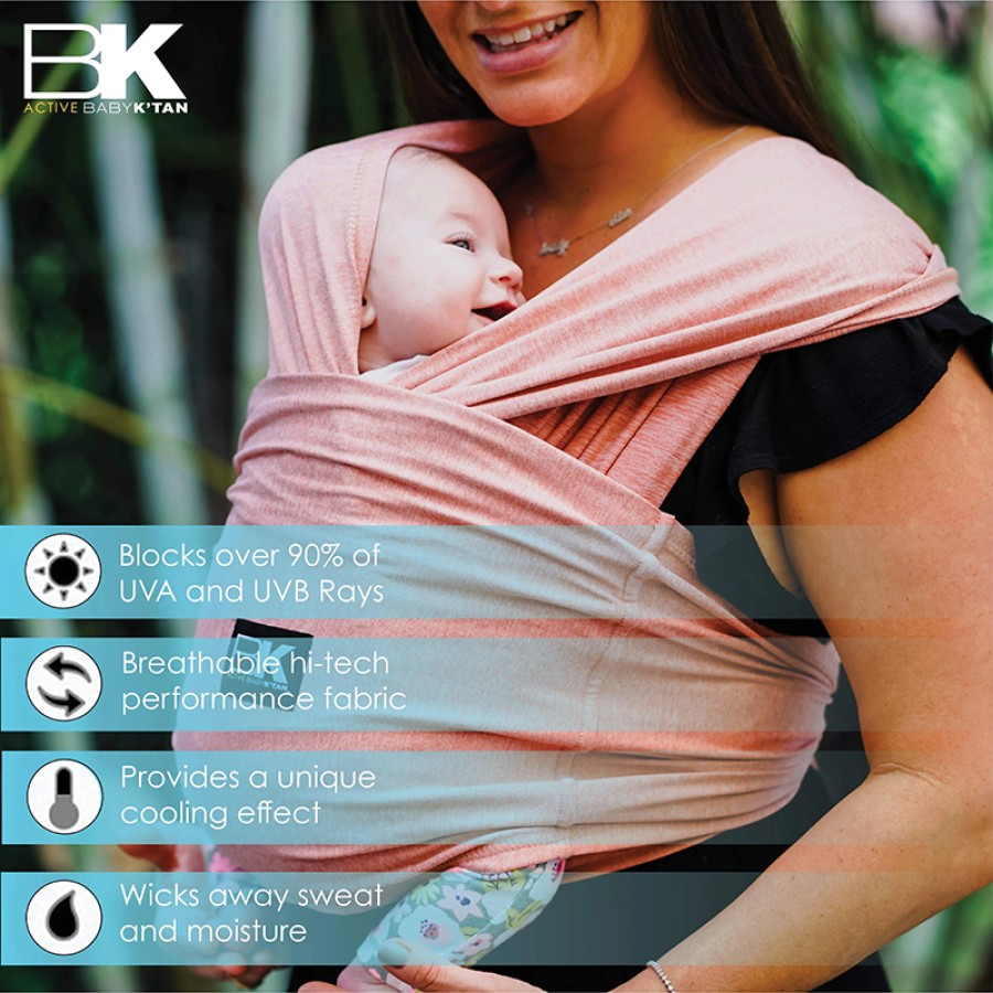 Μάρσιπος Baby K’tan Yoga-Εργονομικός Μάρσιπος Αγκαλιάς για Νεογέννητα & Νήπια, Heather Coral - Medium