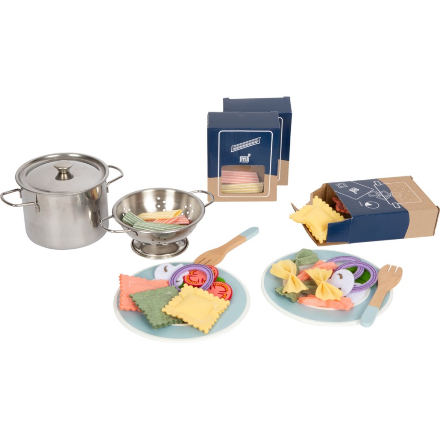 Small Foot- Ξύλινο Σετ Ζυμαρικών Pasta Play Set για Παιδιά 3+ | Παιδική Κουζίνα Μαγειρικής με Μακαρόνια & Υλικά Φαγητού