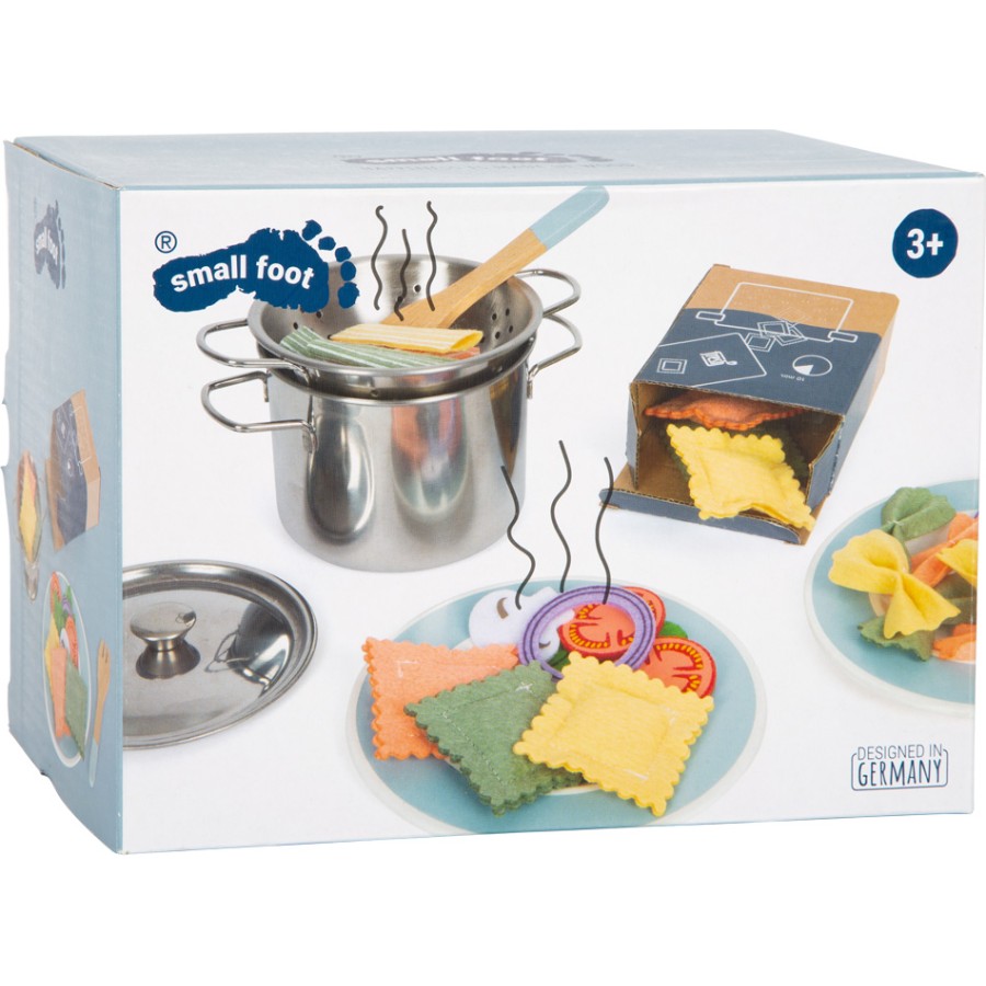 Small Foot- Ξύλινο Σετ Ζυμαρικών Pasta Play Set για Παιδιά 3+ | Παιδική Κουζίνα Μαγειρικής με Μακαρόνια & Υλικά Φαγητού