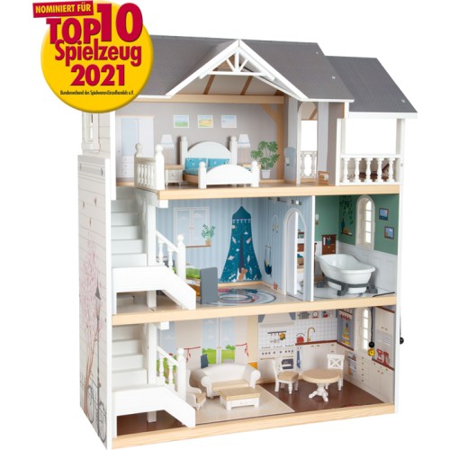 Small Foot Κουκλόσπιτο Urban Villa Ξύλινο με 3 Ορόφους & Έπιπλα – Πολυτελές Dollhouse για Παιδιά 3+ Ετών