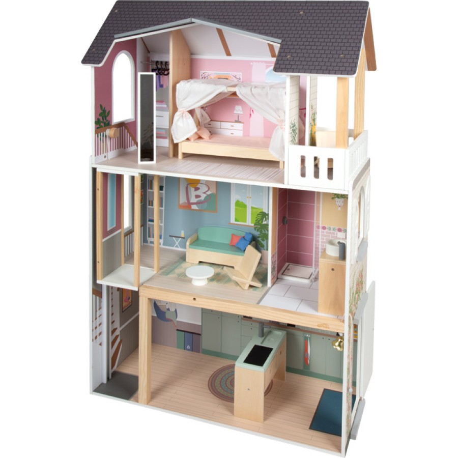 Small Foot Μεγάλο Ξύλινο Κουκλόσπιτο 114cm – Dream Villa XL-3 Ορόφοι Μοντέρνου Design για Κούκλες έως 30cm