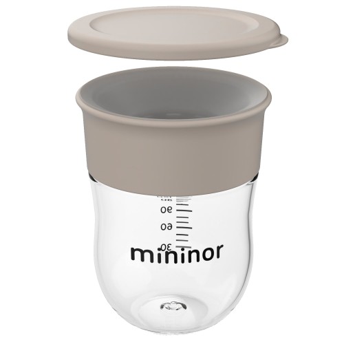Mininor Παιδικό Ποτηράκι Εκπαίδευσης 360° 220ml Cloudy Morning– Αντιδιαρροϊκό Εκπαιδευτικό Κύπελλο BPA Free