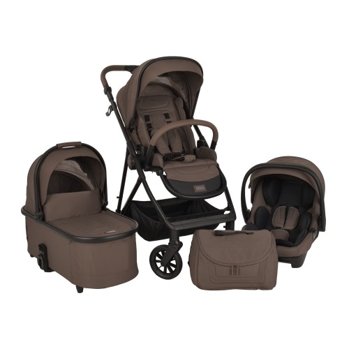 BebeStars Dione 3 in 1 Beige Πολυκαρότσι με Port-Bebe & i-Size Car Seat