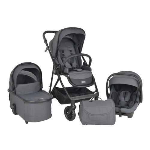 Bebe Stars Dione 3 in 1 Titanium Grey Πολυκαρότσι Μωρού με Port-Bebe, i-Size Car Seat