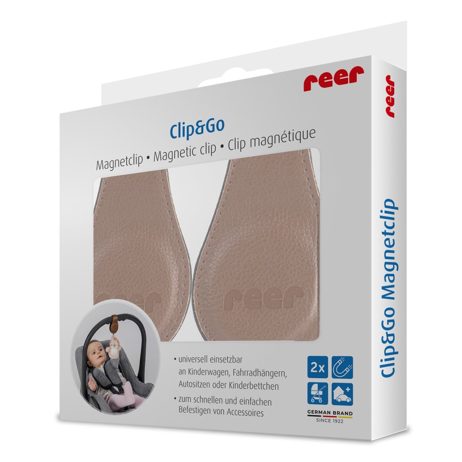 Reer Clip&Go Μαγνητικό Κλιπ Σετ 2τμχ για Καρότσι, Κάθισμα Αυτοκινήτου & Πορτ-Μπεμπέ