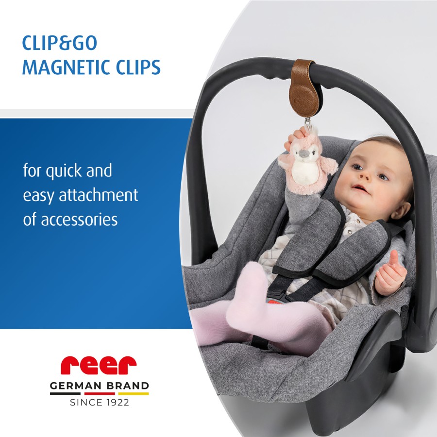Reer Clip&Go Μαγνητικό Κλιπ Σετ 2τμχ για Καρότσι, Κάθισμα Αυτοκινήτου & Πορτ-Μπεμπέ