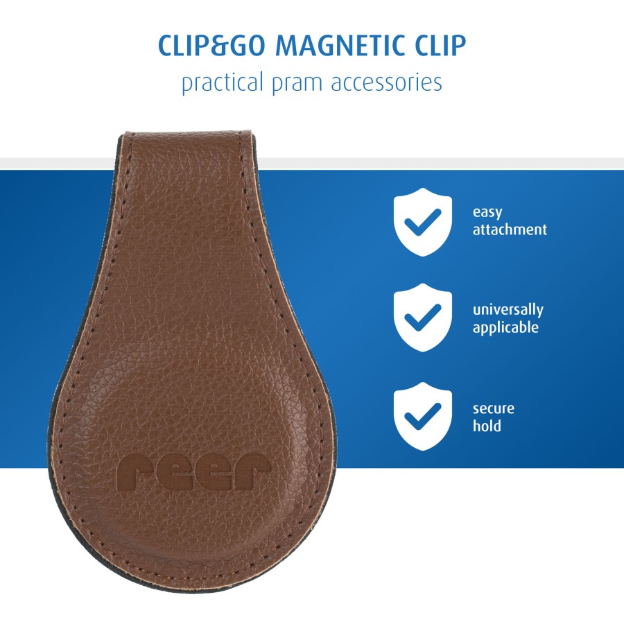 Reer Clip&Go Μαγνητικό Κλιπ Σετ 2τμχ για Καρότσι, Κάθισμα Αυτοκινήτου & Πορτ-Μπεμπέ
