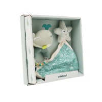 Miniland Ocean Gift Pack Σετ Δώρου Νεογέννητου με Κουδουνίστρα & Πανάκι Παρηγοριάς | Βρεφικό Δώρο Γέννησης