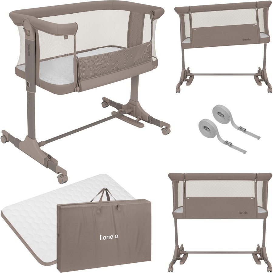 Lionelo Pari Λίκνο Συγκοίμησης 3 σε 1 Beige Taupe με Λίκνισμα, Ρυθμιζόμενο Ύψος & Στρώμα