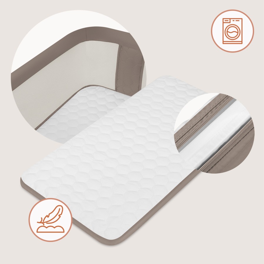 Lionelo Pari Λίκνο Συγκοίμησης 3 σε 1 Beige Taupe με Λίκνισμα, Ρυθμιζόμενο Ύψος & Στρώμα