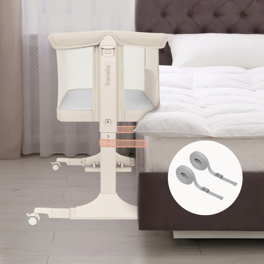 Lionelo Pari Λίκνο Συγκοίμησης 3 σε 1 Beige Sand με Λίκνισμα, Ρυθμιζόμενο Ύψος & Στρώμα