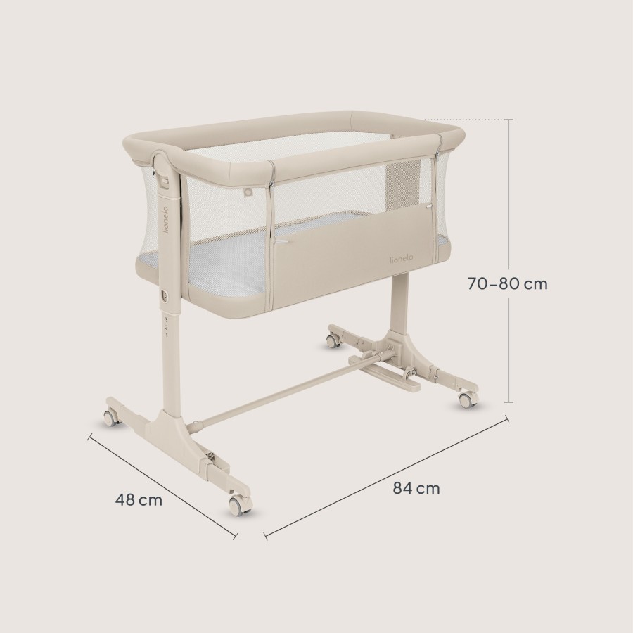 Lionelo Pari Λίκνο Συγκοίμησης 3 σε 1 Beige Sand με Λίκνισμα, Ρυθμιζόμενο Ύψος & Στρώμα