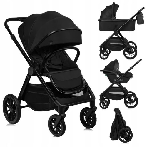 Lionelo Layla Καρότσι Βρεφικό 3 Σε 1 Έως 22Kg Black