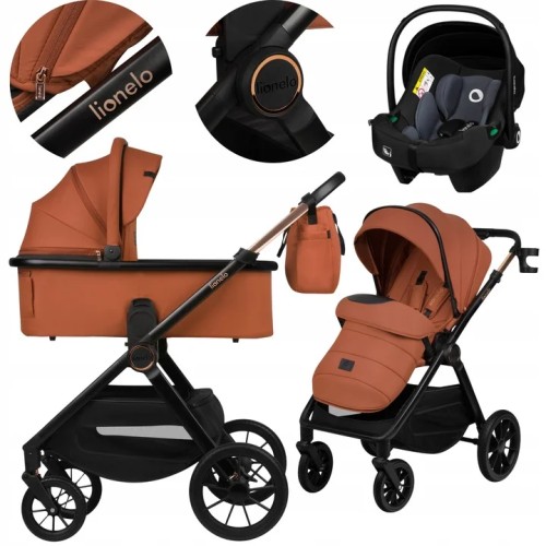 Lionelo Layla Καρότσι Βρεφικό 3 Σε 1 Έως 22Kg Brown Rust