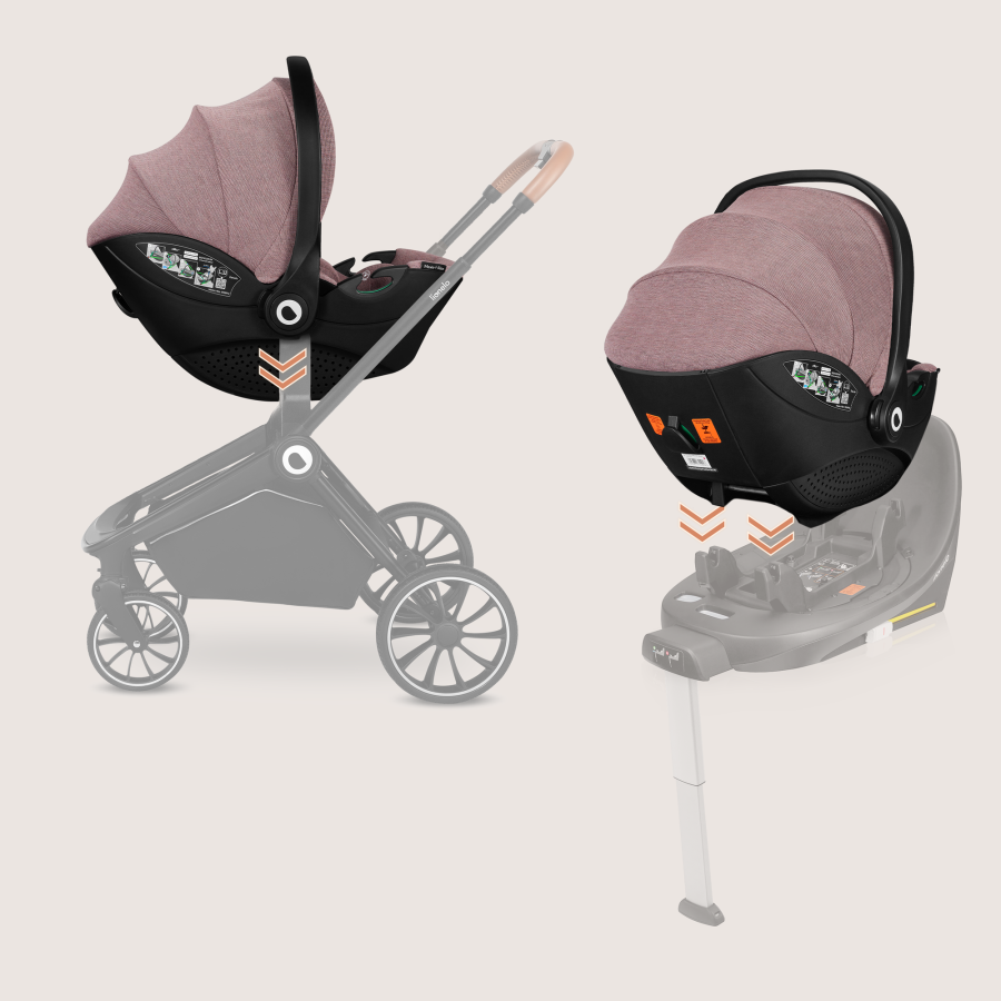 Lionelo Moxie I-Size Set Κάθισμα Αυτοκινήτου 40-87Cm & Περιστρεφόμενη Βάση Isofix Pink Mauve