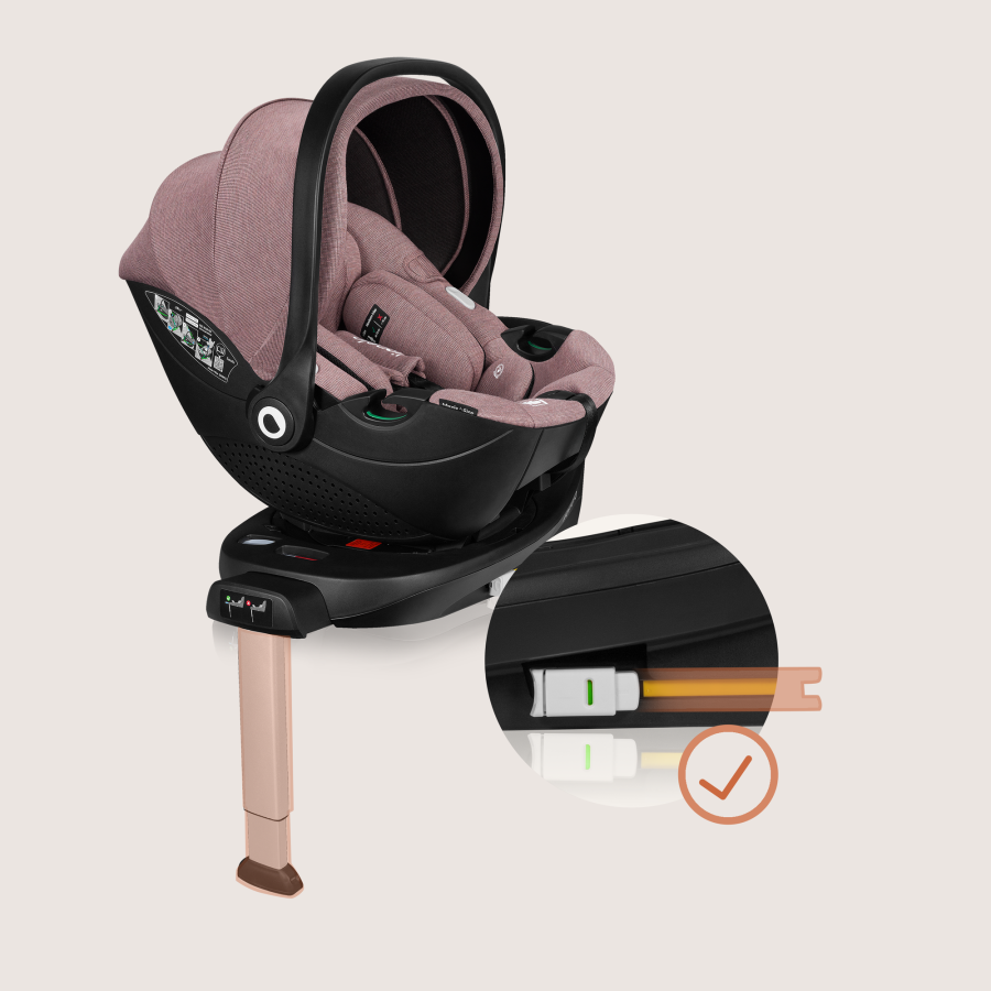 Lionelo Moxie I-Size Set Κάθισμα Αυτοκινήτου 40-87Cm & Περιστρεφόμενη Βάση Isofix Pink Mauve