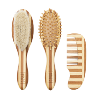 Meyco Baby Βρεφικό Σετ Περιποίησης Μαλλιών Bamboo Stripe Natural/Walnut 3τμχ