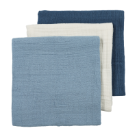 Meyco Σετ 100% Βαμβακερές Μουσελίνες 70X70Cm (3 Τμχ.) - Natural/Jeans Blue/Indigo