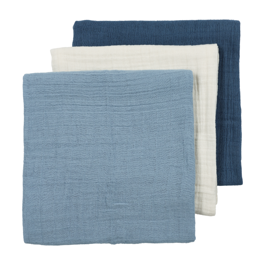 Meyco Σετ 100% Βαμβακερές Μουσελίνες 70X70Cm (3 Τμχ.) - Natural/Jeans Blue/Indigo