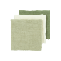 Meyco Σετ 100% Βαμβακερές Μουσελίνες 70X70Cm (3 Τμχ.) - Natural/Soft Olive/Olive Green
