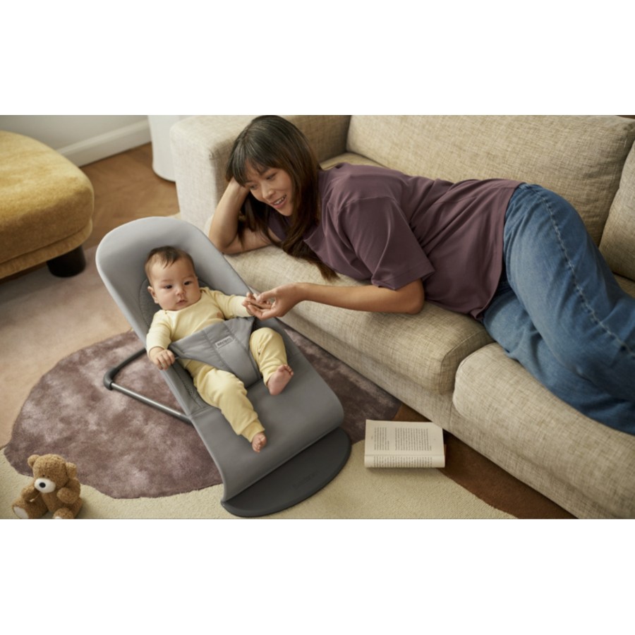 BabyBjörn Ριλάξ Balance Soft Tri Fabric Light Grey 0-2 Ετών 3.5-13kg