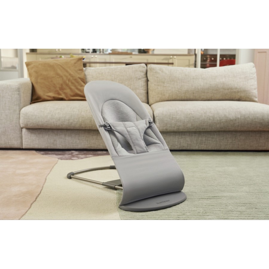 BabyBjörn Ριλάξ Balance Soft Tri Fabric Light Grey 0-2 Ετών 3.5-13kg
