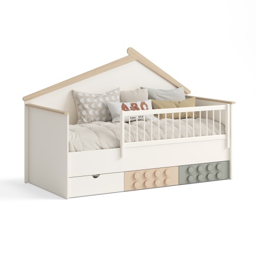 Bebe Stars Montessori Κρεβάτι LEGO 90x200cm με Συρτάρια Αποθήκευσης