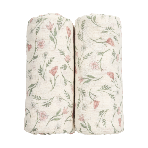 Meyco Σετ 100% Βαμβακερές Μουσελίνες 120X120Cm (2 Τμχ.) - Flower Multicolour