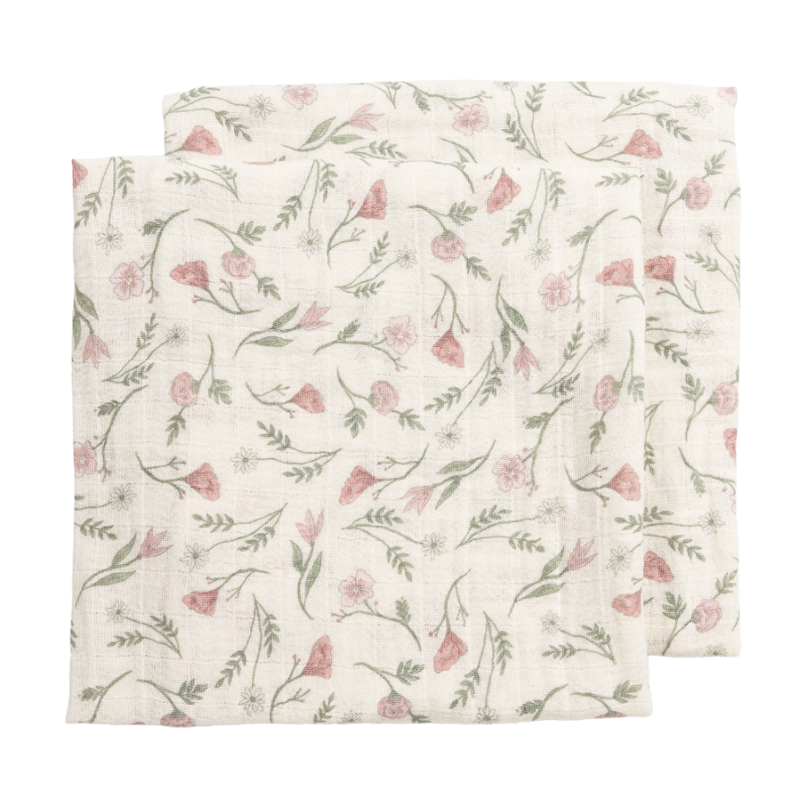Meyco Σετ 100% Βαμβακερές Μουσελίνες 120X120Cm (2 Τμχ.) - Flower Multicolour