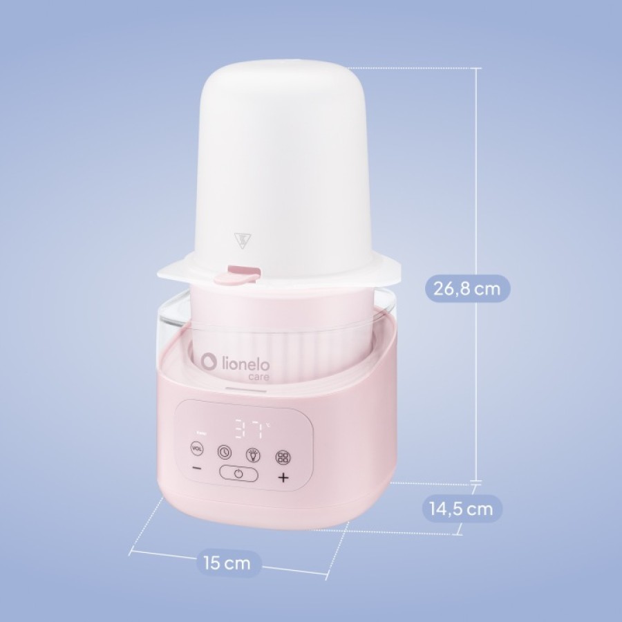 Lionelo ThermUP 4.0 Θερμαντήρας Μπιμπερό Pink με Αποστείρωση & Ψηφιακή Οθόνη
