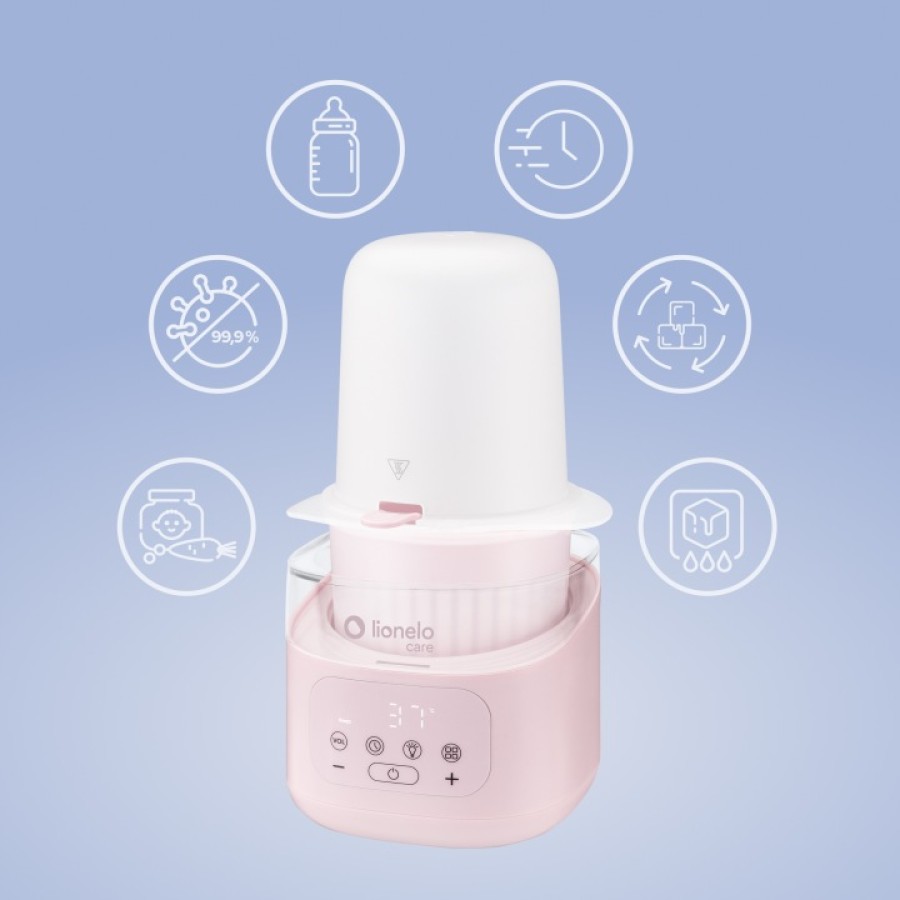 Lionelo ThermUP 4.0 Θερμαντήρας Μπιμπερό Pink με Αποστείρωση & Ψηφιακή Οθόνη