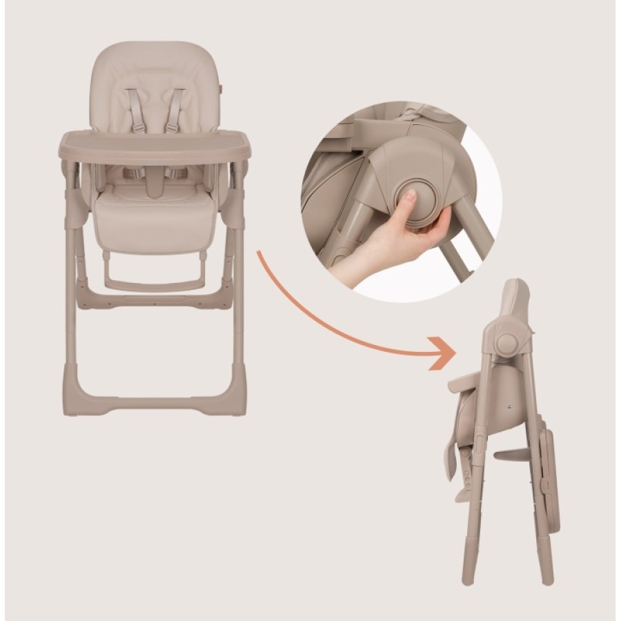 Lionelo Linn Plus Καρεκλάκι Φαγητού Beige Taupe