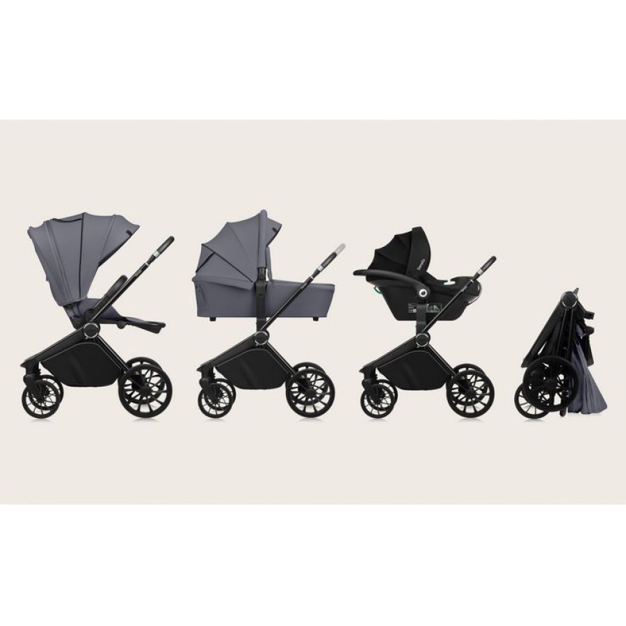 Lionelo Mika Plus Καρότσι Βρεφικό 3 Σε 1 Έως 22 Kg Gray Stone