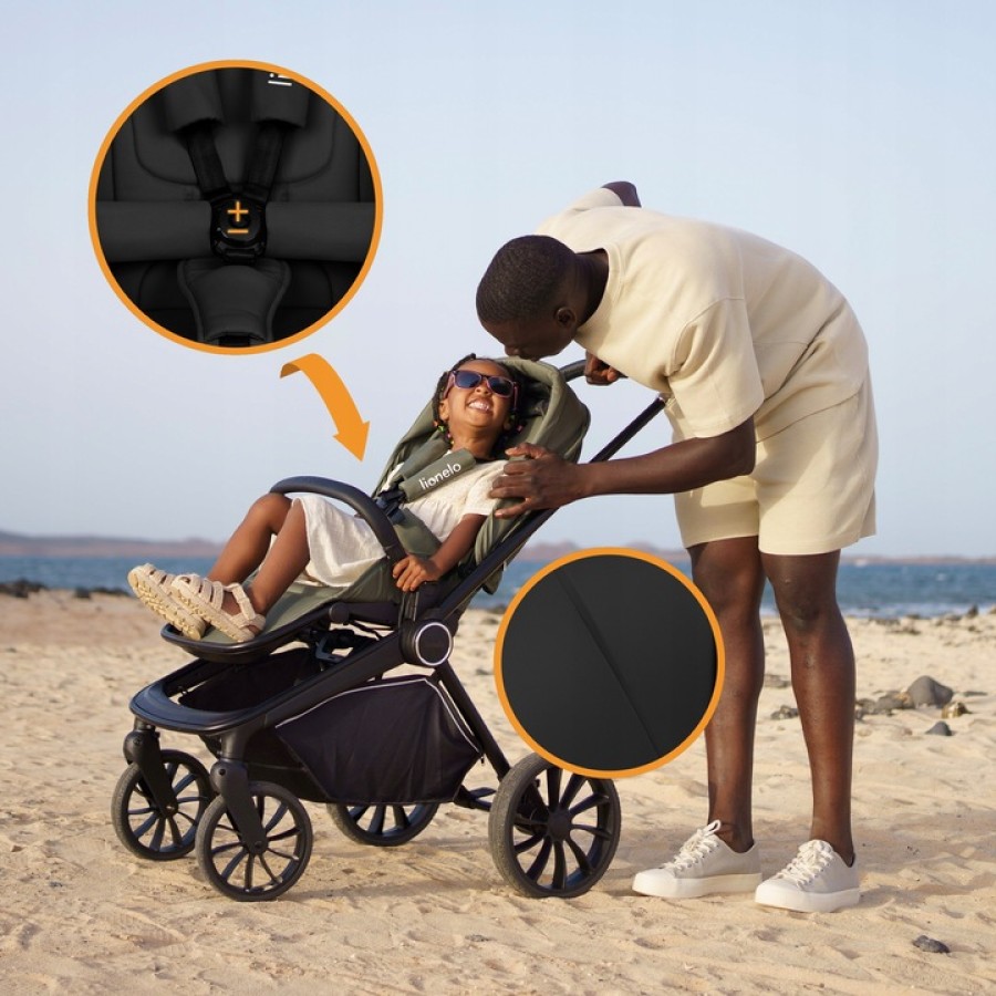 Lionelo Mika Plus Καρότσι Βρεφικό 3 Σε 1 Έως 22 Kg Black Onyx
