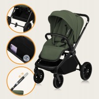 Lionelo Mika Plus Καρότσι Βρεφικό 3 Σε 1 Έως 22 Kg Green Olive