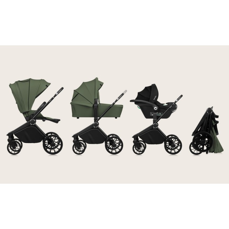 Lionelo Mika Plus Καρότσι Βρεφικό 3 Σε 1 Έως 22 Kg Green Olive