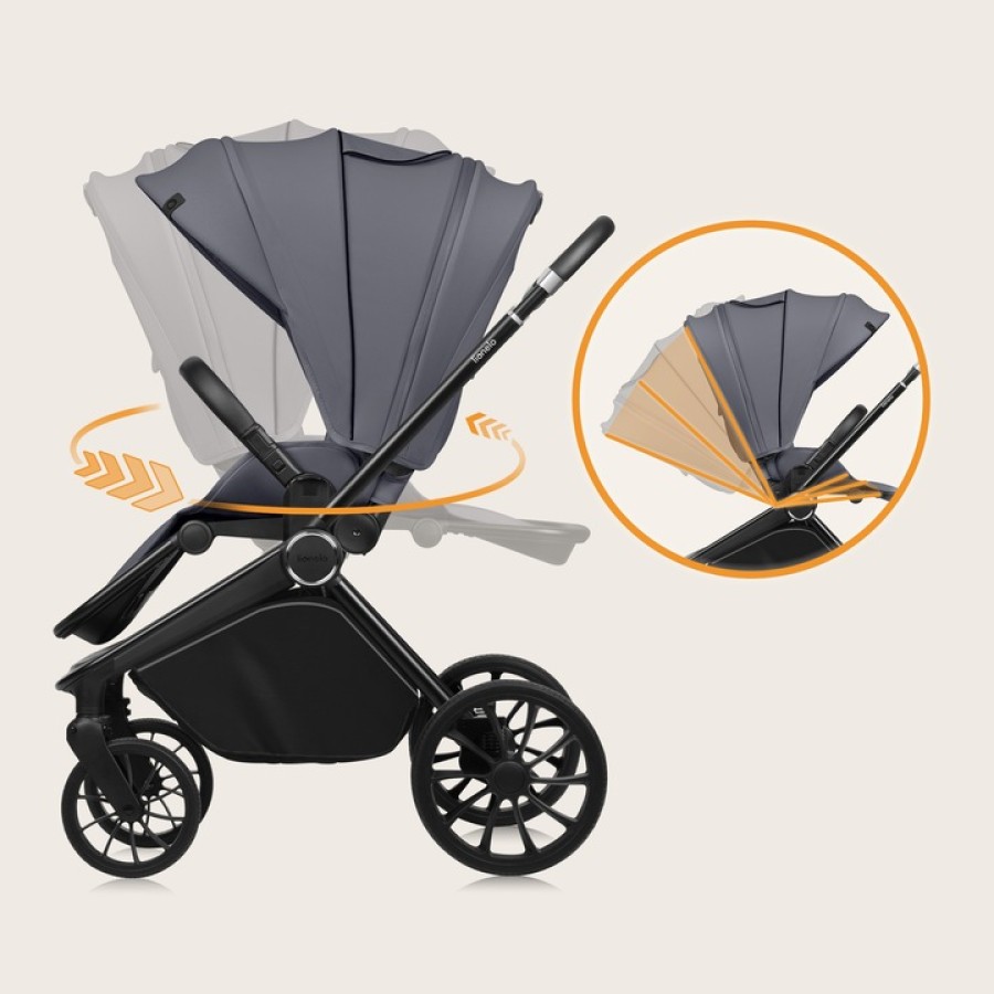 Lionelo Mika Plus Καρότσι Βρεφικό Με Αναστροφή Έως 22 Kg Gray Stone