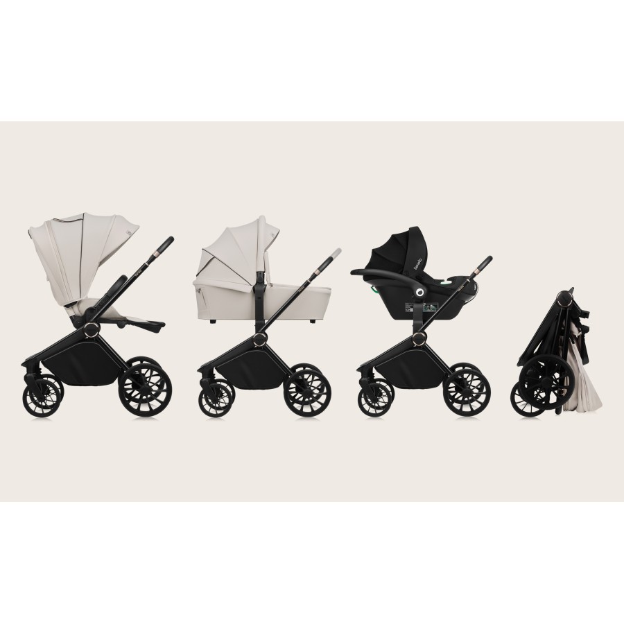 Lionelo Mika Plus Καρότσι Βρεφικό 3 Σε 1 Έως 22 Kg Beige Sand