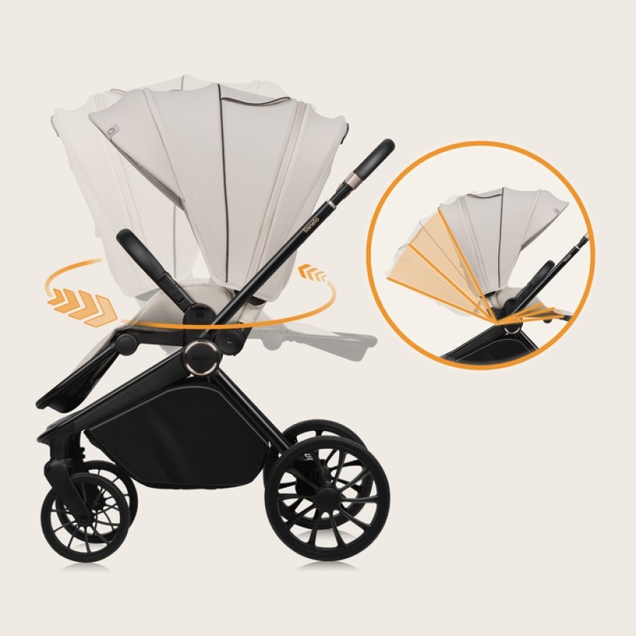 Lionelo Mika Plus Καρότσι Βρεφικό 3 Σε 1 Έως 22 Kg Beige Sand