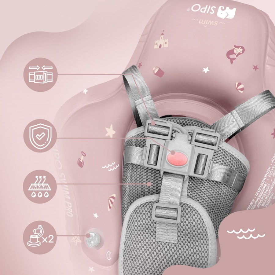 Swimpro Βρεφικό Σωσίβιο Εκμάθησης Κολύμβησης pink 6-36 Μηνών (11-18kg)