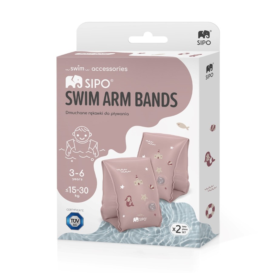 SIPO Παιδικά Μπρατσάκια Κολύμβησης 3-6 Ετών Pink 15-30kg με Διπλούς Αεροθαλάμους
