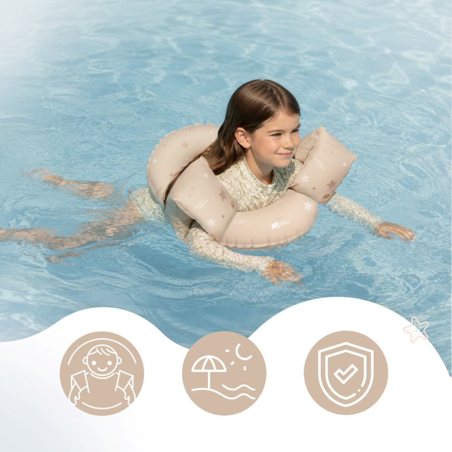 SIPO Παιδικά Μπρατσάκια Κολύμβησης 3-6 Ετών Sand 15-30kg με Διπλούς Αεροθαλάμους