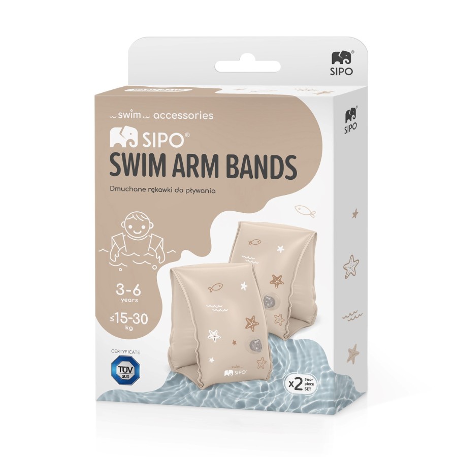 SIPO Παιδικά Μπρατσάκια Κολύμβησης 3-6 Ετών Sand 15-30kg με Διπλούς Αεροθαλάμους