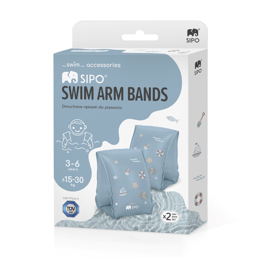 SIPO Παιδικά Μπρατσάκια Κολύμβησης 3-6 Ετών BLUE 15-30kg με Διπλούς Αεροθαλάμους